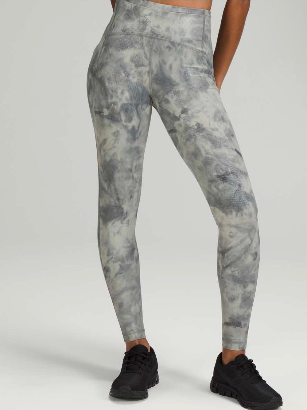 Athleta Purple and Gray Elation 7/8 Tights